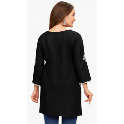 Rayon Chikankari Embroidered Short Kurti |lucknowi chikankari